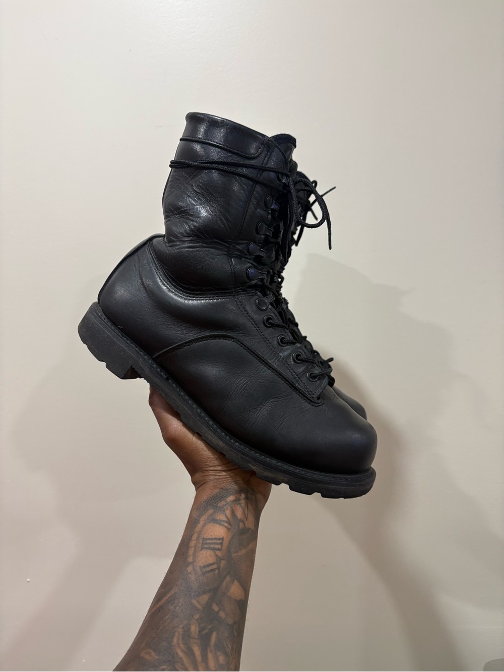 Vintage Leather Military Army Combat Boots
